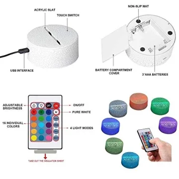 HPBN8 Ltd 3D Night Light - Color Changing LED Lamp