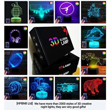 HPBN8 Ltd 3D Night Light - Color Changing LED Lamp