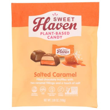 Sweet Haven Plant-Based Chocolate Truffle Candy, Salted Caramel Delight, Vegan & Non-GMO, 3.8 Ounce ...