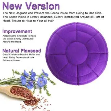 Beautybaby Cordless Deep Conditioning Heat Cap, Microwavable Treatment Steaming Heat Cap for Thermal Spa Curly Hair, 100% Natural Cotton Flaxseed Seed Interior