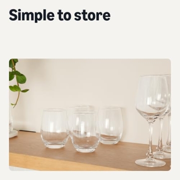 Amazon Basics 14 oz Stemless White Wine Glass Set of 4