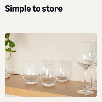 Amazon Basics 14 oz Stemless White Wine Glass Set of 4