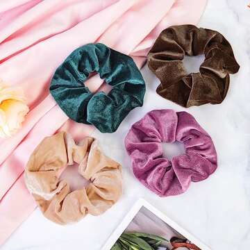 Stylish 12 Pcs Velvet Hair Scrunchies for Women