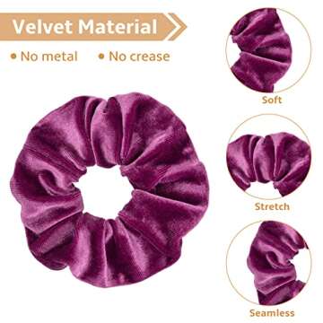 Stylish 12 Pcs Velvet Hair Scrunchies for Women