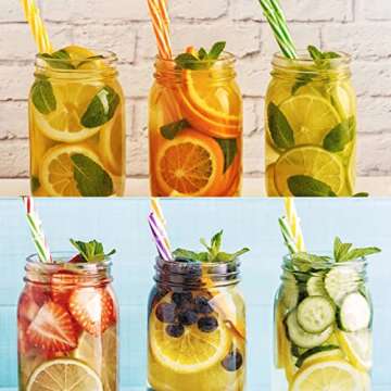 Keketin 16 oz Mason Jars,12 Pack Canning Jars with Silver Airtight Lids,Reusable 500ml Clear Glass J...