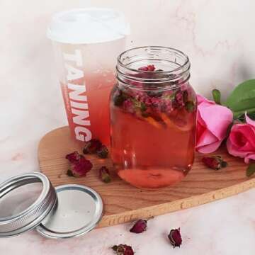 Keketin 16 oz Mason Jars,12 Pack Canning Jars with Silver Airtight Lids,Reusable 500ml Clear Glass Jars,Ideal for Food Storage,Jam,Honey,Pickles,Fruits,Beverages,Homemade Gifts,Party Favors