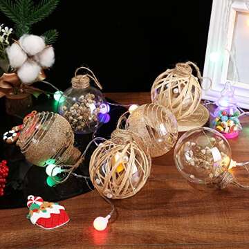 12pcs 80mm Clear Plastic Christmas Ornaments Balls - Shatterproof Hanging Tree Decoration for Holiday Home Décor