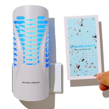 Shieldeck Flying Insect Trap for Home - Indoor Fly, Gnat, and Mosquito Killer with UV Light - Non-To...
