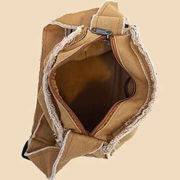 Micmores Hobo Bags for Women Small Crossbody Purse Y2K Canvas Tote Bag Stylish Handbag Fashion shoulder Bag (Brown)