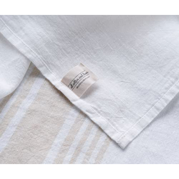 Elegant 100% Linen French Striped Dish Towels Set
