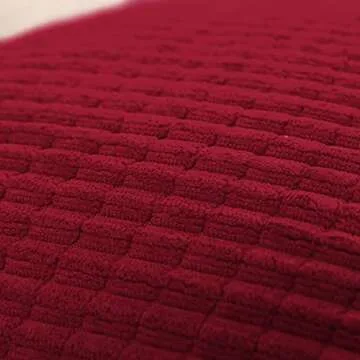 Deconovo Corduroy Throw Pillow Covers, Soft & Decorative Cushion Covers, Machine Washable, Set of 2 for Sofa, Couch, Bedroom & Living Room, Dark Red, 18x18 Inch
