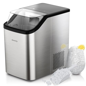 57LB/D AEOCKY Nugget Ice Maker with 4.8LB Ice Bin & 136OZ Tank, Large Sonic Ice Machine Countertop w...