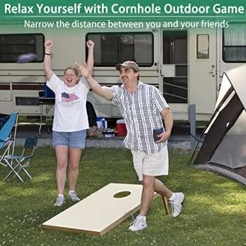 ApudArmis 4x2Ft Wooden Cornhole Boards Set, Classic Cornhole Outdoor Games Set with 8 Cornhole Bean ...
