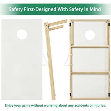 ApudArmis 4x2Ft Wooden Cornhole Boards Set, Classic Cornhole Outdoor Games Set with 8 Cornhole Bean Bags and Carrying Case - Tailgating BBQ’s Camp Lawn Yard Beach Game for Teens Adults Family