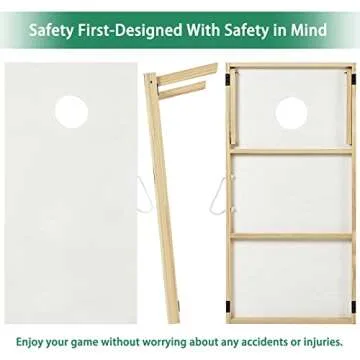 ApudArmis 4x2Ft Wooden Cornhole Boards Set, Classic Cornhole Outdoor Games Set with 8 Cornhole Bean Bags and Carrying Case - Tailgating BBQ’s Camp Lawn Yard Beach Game for Teens Adults Family