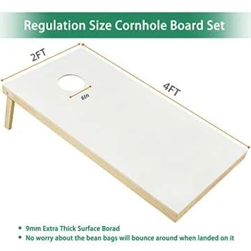 ApudArmis 4x2Ft Wooden Cornhole Boards Set, Classic Cornhole Outdoor Games Set with 8 Cornhole Bean Bags and Carrying Case - Tailgating BBQ’s Camp Lawn Yard Beach Game for Teens Adults Family