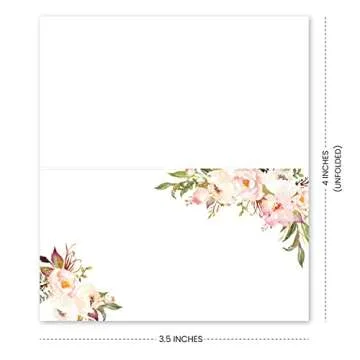 Hadley Designs 25 Pink Peony Floral Tent Table Place Card For Wedding Thanksgiving Christmas Caterin...