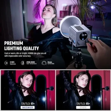 NEEWER HS60B Mini LED Video Light with App Control and RGB Effects