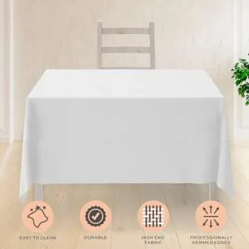 Elegant White Square Tablecloths Set of 2 for All Occasions