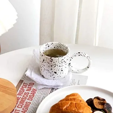 Inzllo Unique Coffee Mug with Large Handle, 12oz Gift for Her