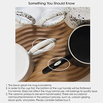 Inzllo Unique Coffee Mug with Large Handle, 12oz Gift for Her