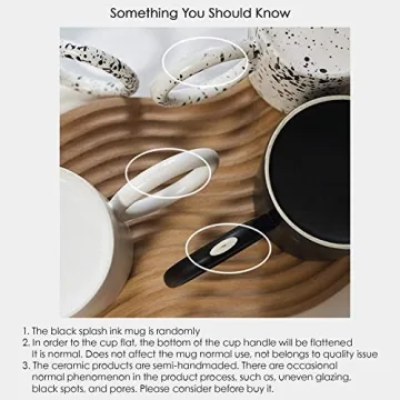 Inzllo Unique Coffee Mug with Large Handle, 12oz Gift for Her