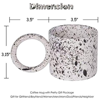 Inzllo Unique Coffee Mug with Large Handle, 12oz Gift for Her