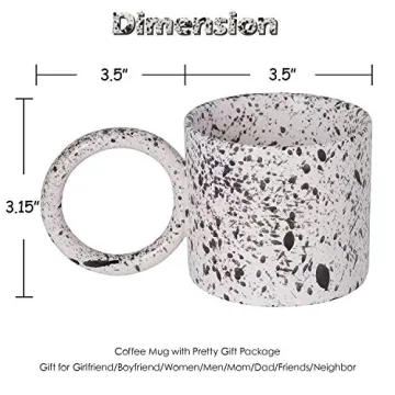 Inzllo Unique Coffee Mug with Large Handle, 12oz Gift for Her