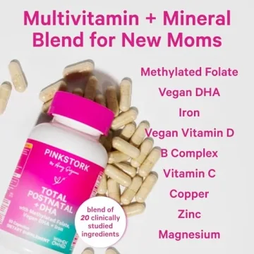 Pink Stork Total Postnatal Vitamins for New Moms 1 Month Supply