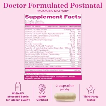 Pink Stork Total Postnatal Vitamins for New Moms 1 Month Supply
