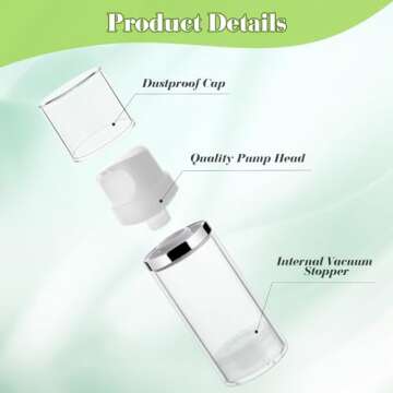 4 Pcs 100ml/3.4oz Airless Pump Jar Refillable Vacuum Pump Dispenser Bottles Travel Cosmetic Containers for Lotion Essence Shampoo Toiletries