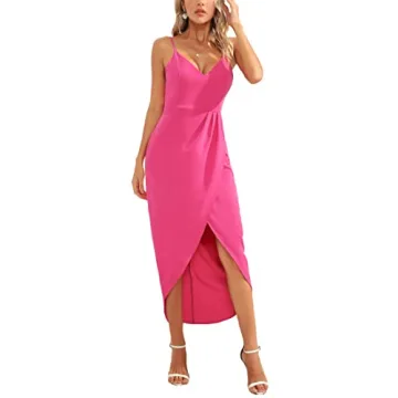 CMZ2005 Women's Sexy V Neck Backless Maxi Dress - Elegant Cocktail Party Wear