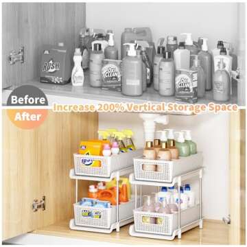 RIKOJUXI Versatile 2Pcs Bathroom Organizer for Home