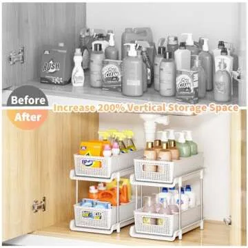 RIKOJUXI Versatile 2Pcs Bathroom Organizer for Home