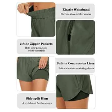 HKJIEVSHOP Quick Dry Athletic Shorts for Women