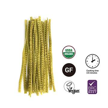 Organic Edamame Fettuccine 8 oz, Low Carb Pasta Gluten-Free High in Plant-Based Protein, Keto-Friendly, Organic, Kosher, BRC, Non-GMO, Vegan