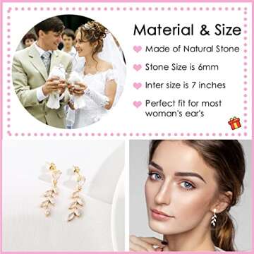 Bridesmaid Earrings Set of 6 for Wedding Gifts Unique Leaf