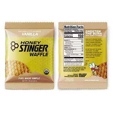 Honey Stinger Organic Waffles - Variety Pack – 12 Count – 3 of Each Flavor – Energy Source for Any Activity – Honey, Vanilla, Strawberry & Chocolate – Plus Sticker