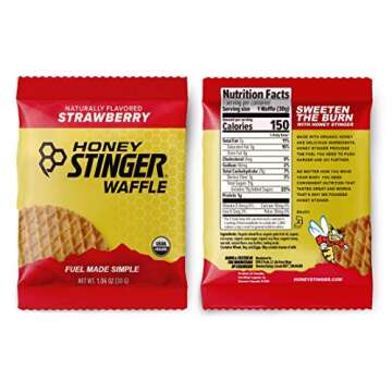 Honey Stinger Organic Waffles - Variety Pack – 12 Count – 3 of Each Flavor – Energy Source for Any Activity – Honey, Vanilla, Strawberry & Chocolate – Plus Sticker