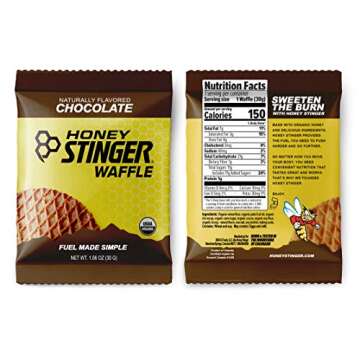 Honey Stinger Organic Waffles - Variety Pack – 12 Count – 3 of Each Flavor – Energy Source for Any Activity – Honey, Vanilla, Strawberry & Chocolate – Plus Sticker