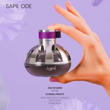 Sapil Ode Eau de Parfum for Women - Long-lasting Dubai Perfume EDP Spray - Fruity, Floral, Vanilla & Woody Scent - Luxurious Arabic Cologne for Women - 3.4 Oz (100ml) - Ideal Daily & Evening Wear