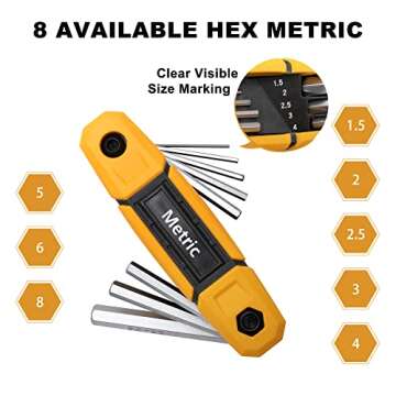 MULWARK 17pcs Folding Allen Wrench Set | Metric & Standard SAE - Key Tool 2 Pack Portable Hex for Ba...