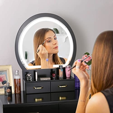 Elegant SMOOL Vanity Desk with Lighted Mirror