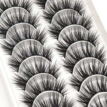 Veleasha Lashes Fluffy Wispy Faux Mink Eyelashes Criss-cross False Lashes 10 Pairs Pack Fake Eyelashes for Women (6D04)