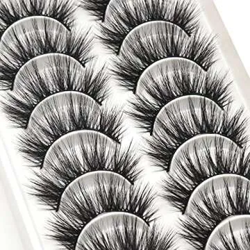 Veleasha Lashes Fluffy Wispy Faux Mink Eyelashes Criss-cross False Lashes 10 Pairs Pack Fake Eyelashes for Women (6D04)