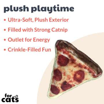 Huxley & Kent Plush Cat Toy | Pizza | Snack Attack Strong Catnip Filled Cat Toy | Plush Interactive ...