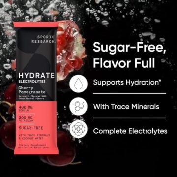 Sports Research Hydrate Electrolytes Sugar-Free Cherry Pomegranate