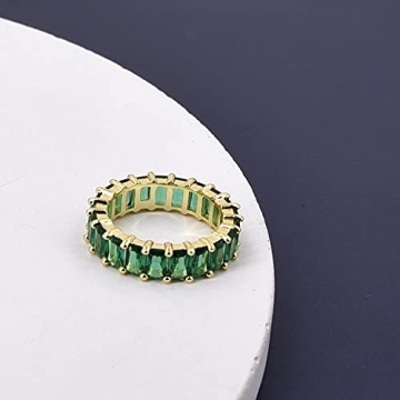 Stunning 5 Carat Emerald Eternity Band 18K Gold Plated