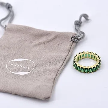 Stunning 5 Carat Emerald Eternity Band 18K Gold Plated