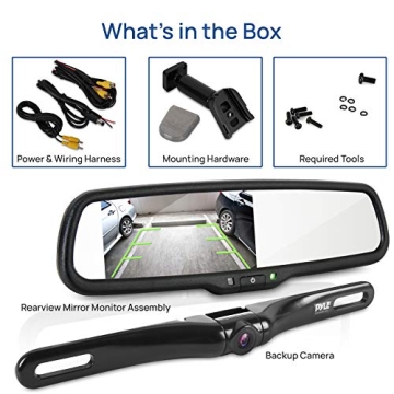 Pyle Backup Camera System with Mirror Screen & Night Vision